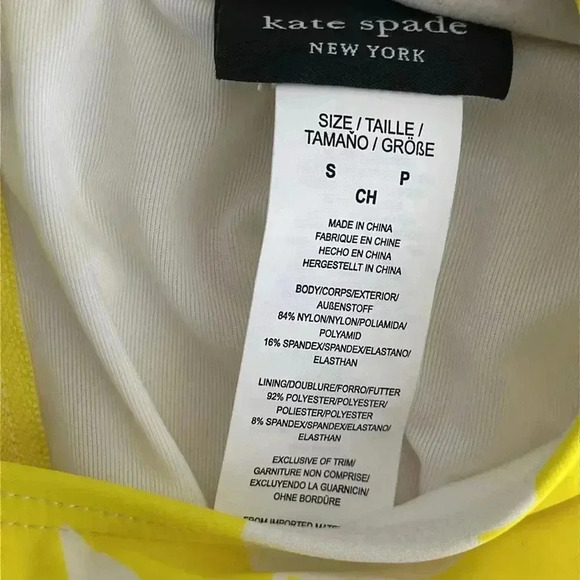 Kate Spade Yellow Floral Long Sleeve Swimsuit - Picture 11 of 11